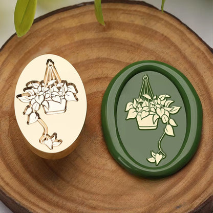 Hanging Plant Pot Oval Wax Seal Stamp size 20x30mm