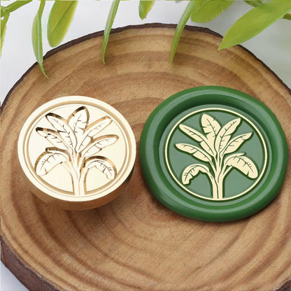 Banana Leaf Wax Seal Stamp – Tropical Plant Brass Stamp size 25mm