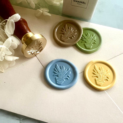 Potted Plant Wax Seal Stamp size 25mm