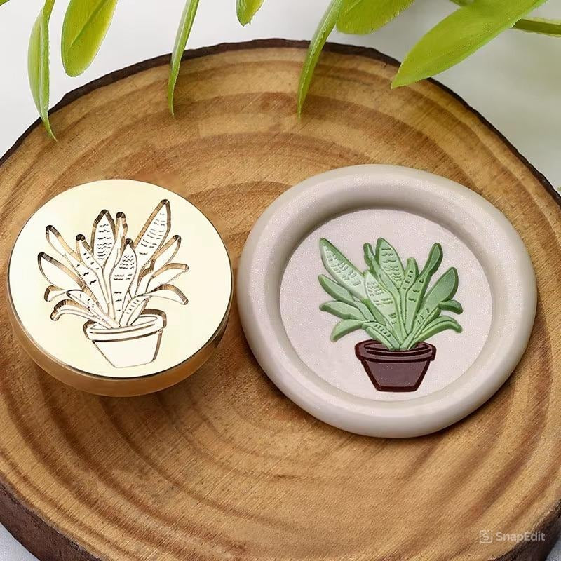Potted Plant Wax Seal Stamp size 25mm