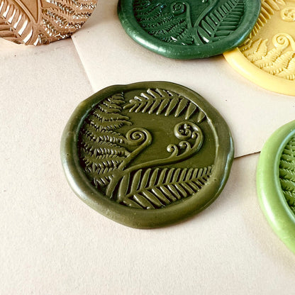 Fern Botanical Leaf Wax Seal Stamp size 25mm.
