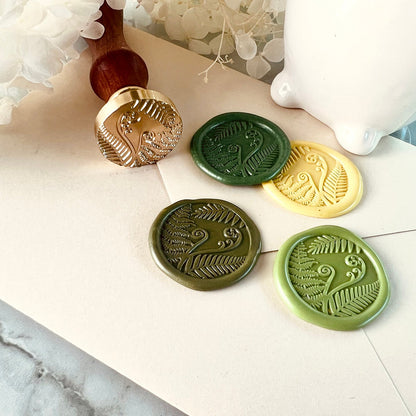 Fern Botanical Leaf Wax Seal Stamp size 25mm.