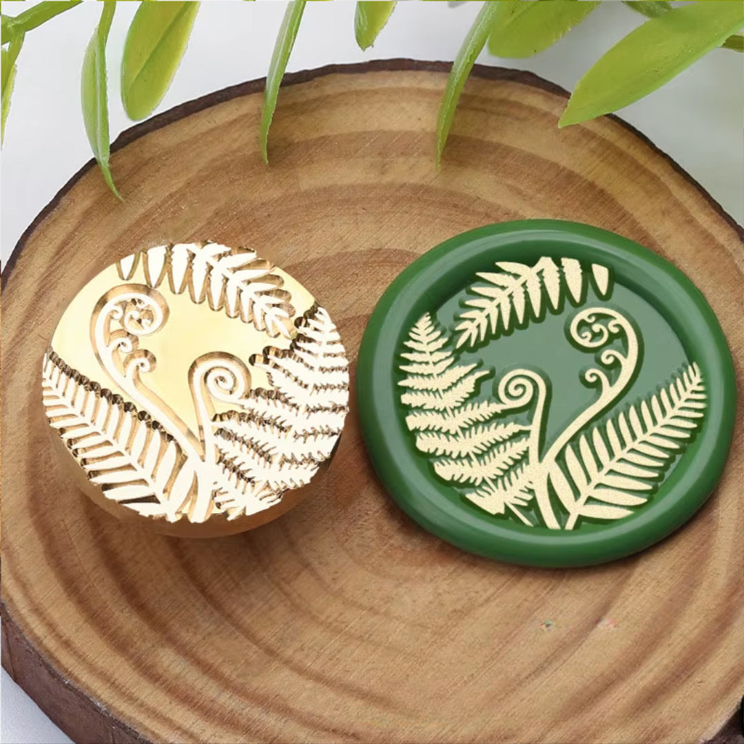 Fern Botanical Leaf Wax Seal Stamp size 25mm.