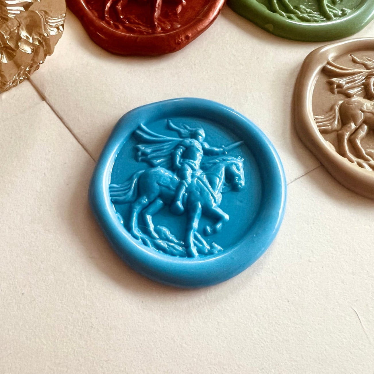Medieval Knight Wax Seal Stamp – Round Brass Stamp size 25mm