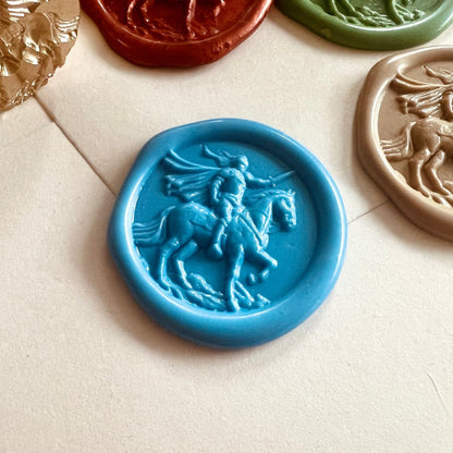 Medieval Knight Wax Seal Stamp – Round Brass Stamp size 25mm