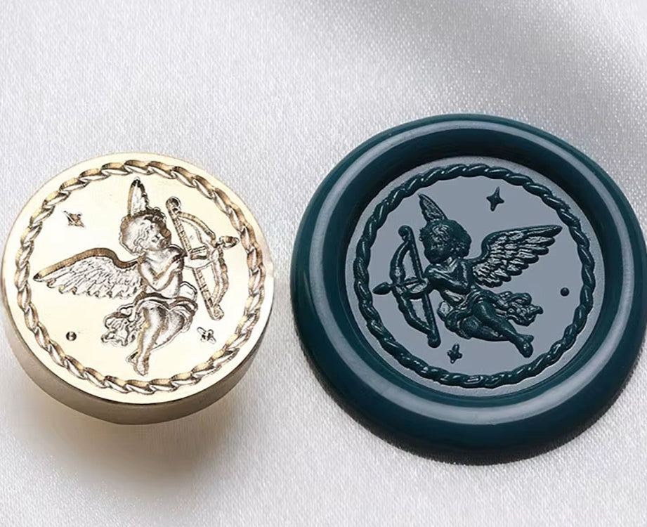Cupid Wax Seal Stamp | Angel with Bow Brass Stamp size 25mm