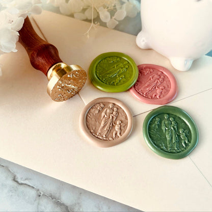 Madonna and Angels Wax Seal Stamp | Religious Brass Wax Stamp size 25mm