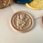 Angel with Flowers Brass Wax Seal Stamp - Round Brass Stamp size 25mm