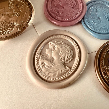 Ancient Roman Couple Wax Seal Stamp – Oval Brass Stamp Head size 28.3x34.8mm