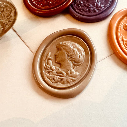 Vintage Lady Cameo Wax Seal Stamp 24.6x30.4mm – Victorian Portrait