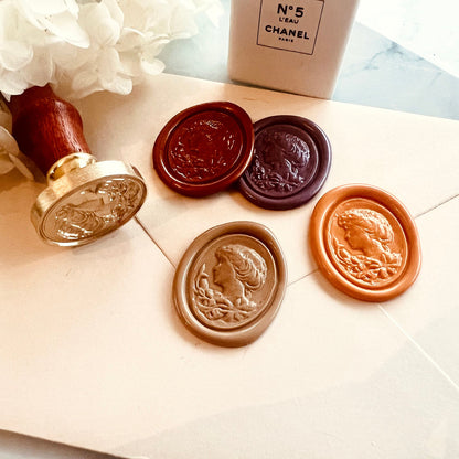 Vintage Lady Cameo Wax Seal Stamp 24.6x30.4mm – Victorian Portrait