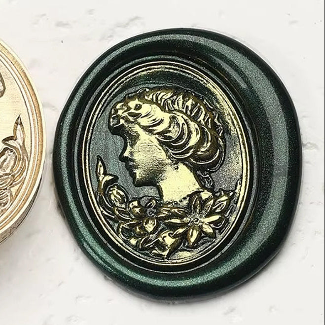Vintage Lady Cameo Wax Seal Stamp 24.6x30.4mm – Victorian Portrait