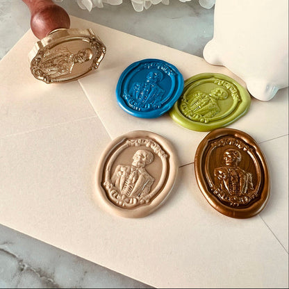 Skeleton Gentleman Wax Seal Stamp size 25.7x34.5mm