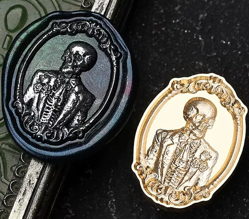 Skeleton Gentleman Wax Seal Stamp size 25.7x34.5mm