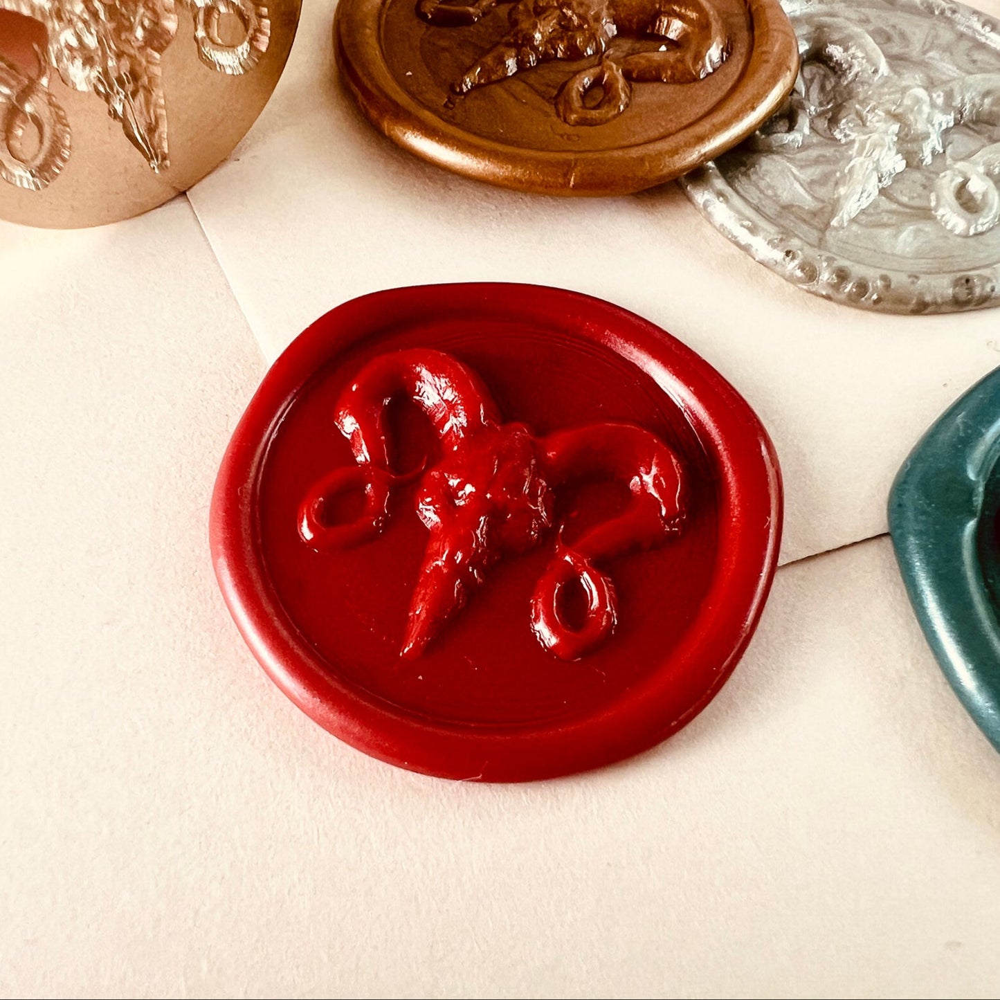 Ram Skull Wax Seal Stamp | Gothic Brass Stamp size 25mm