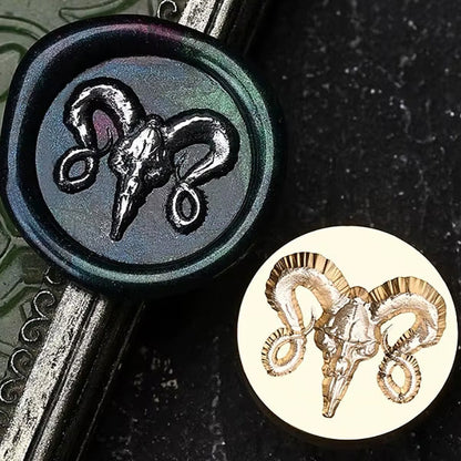 Ram Skull Wax Seal Stamp | Gothic Brass Stamp size 25mm