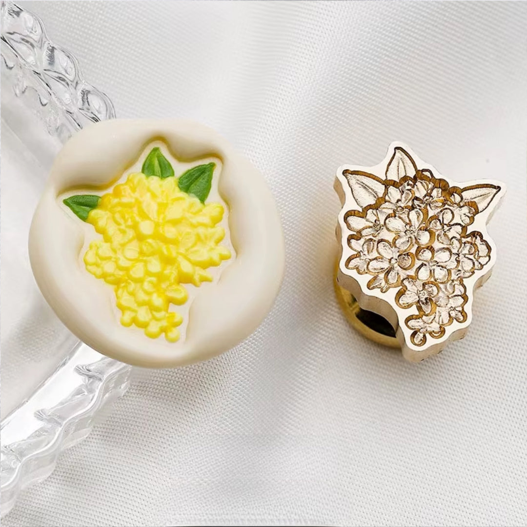 Hydrangea Flower Wax Seal Stamp | Floral Brass Wax Stamp size 19.8x22.6 mm