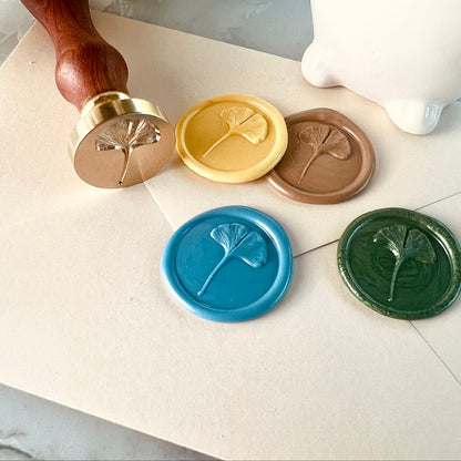 Ginkgo Leaf Wax Seal Stamp size 25mm