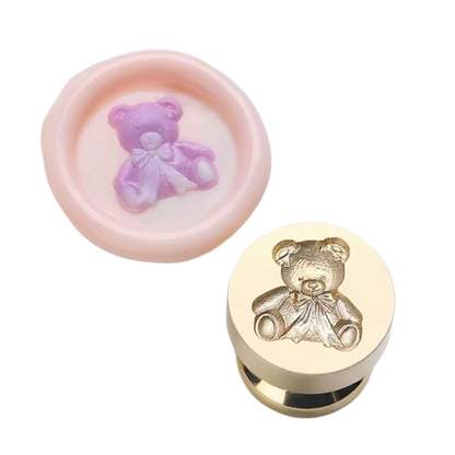 Mini Teddy Bear Wax Seal Stamp | Brass Wax Stamp size 15mm
