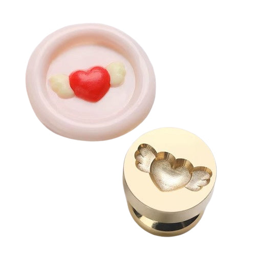 Mini Flying Heart Wax Seal Stamp | 3D Cute Brass Wax Stamp