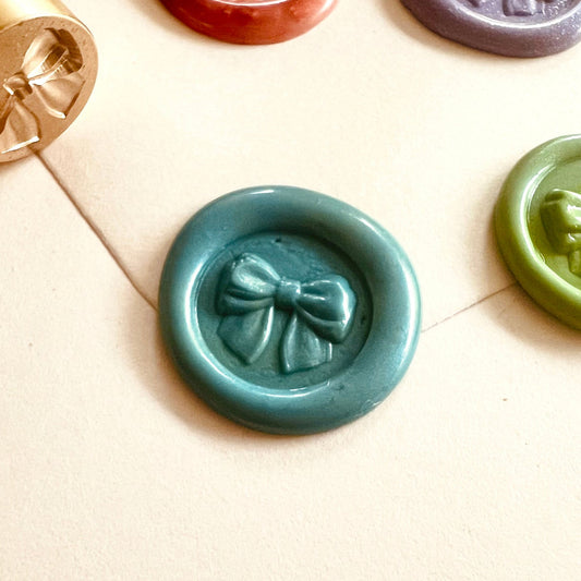 Mini Bow Wax Seal Stamp – Ribbon Brass Stamp 15mm