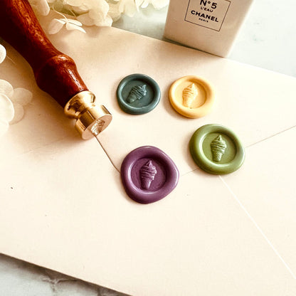Mini Ice Cream Wax Seal Stamp – Cone Brass Stamp 15mm