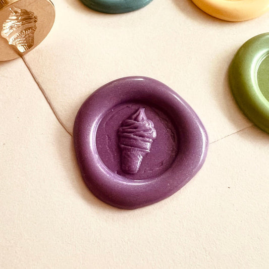 Mini Ice Cream Wax Seal Stamp – Cone Brass Stamp 15mm