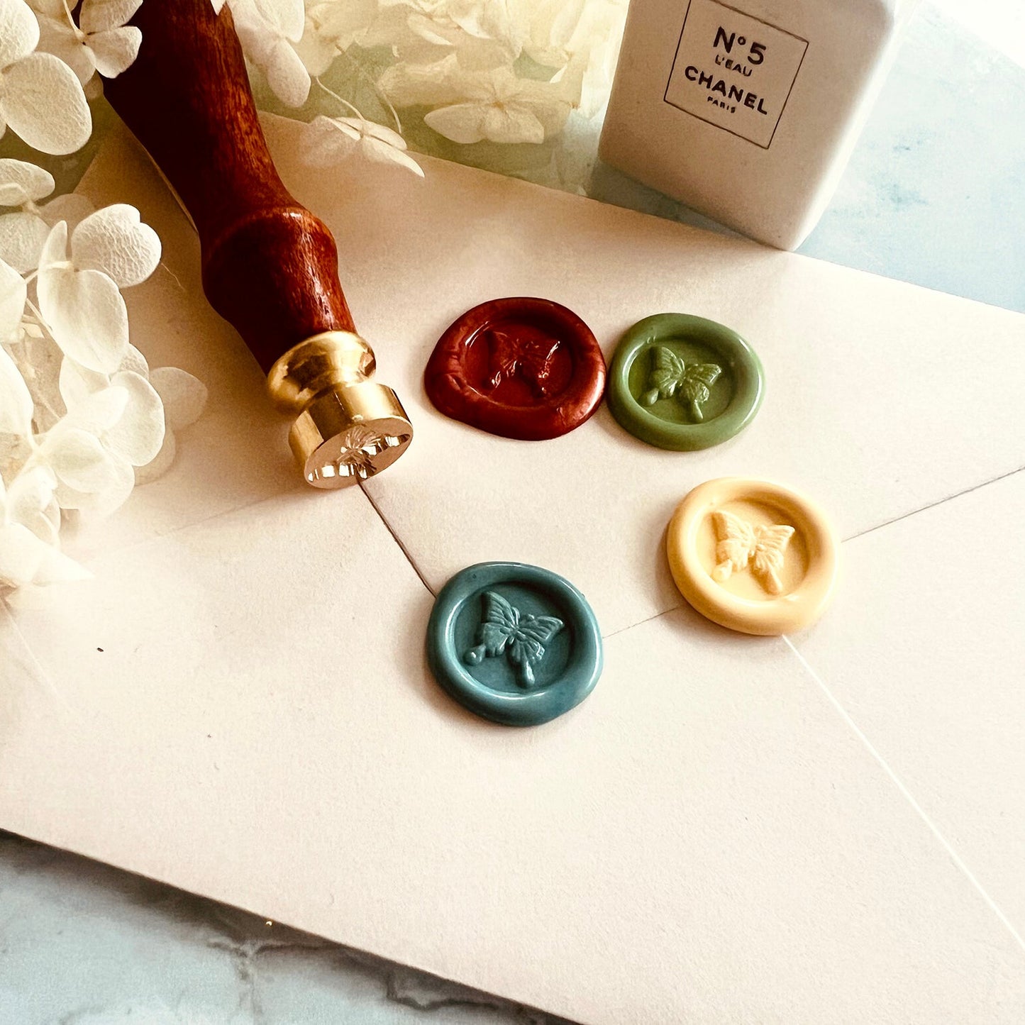 Mini Butterfly Wax Seal Stamp – Small Brass Stamp 15mm