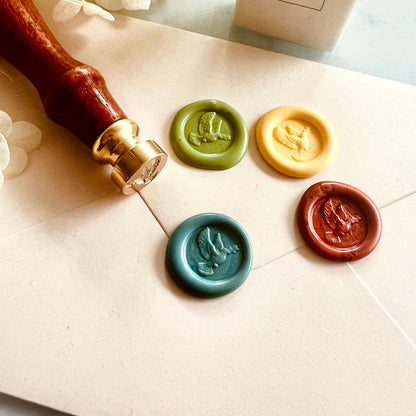 Mini Peace Dove Wax Seal Stamp – Flying Bird with Olive Branch 15mm