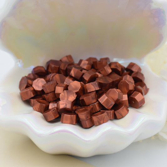 D42 – Antique Copper Wax Seal Beads – Rich Copper