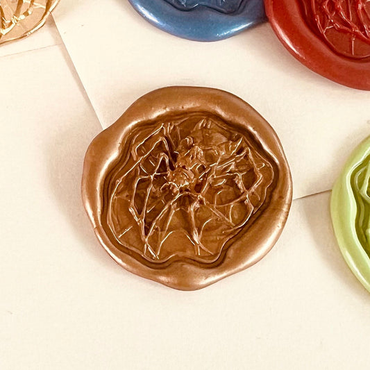 Skull and Spider Web Wax Seal Stamp size 25.4mm