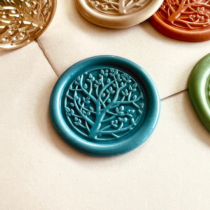 Leafy Tree Wax Seal Stamp size 25mm