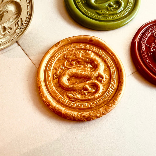 Chinese Dragon Wax Seal Stamp size 30mm