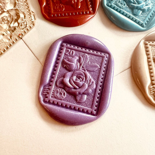 Rose Postage Stamp Wax Seal Stamp size 21x28mm