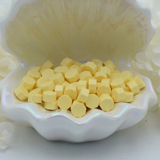 L13 Buttercream Bliss Wax Seal Beads – Soft Pastel Yellow 30g.