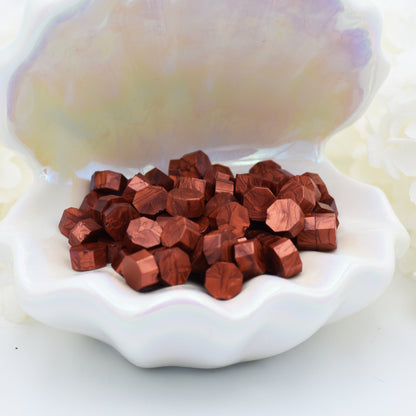 L28 Molten Copper Wax Seal Beads – Warm Metallic Copper Red 30g.