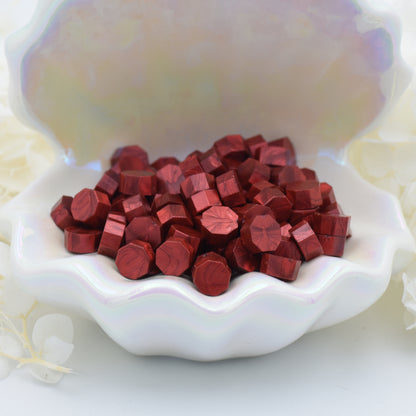 L31 Ruby Ember Wax Seal Beads – Deep Metallic Red 30g.