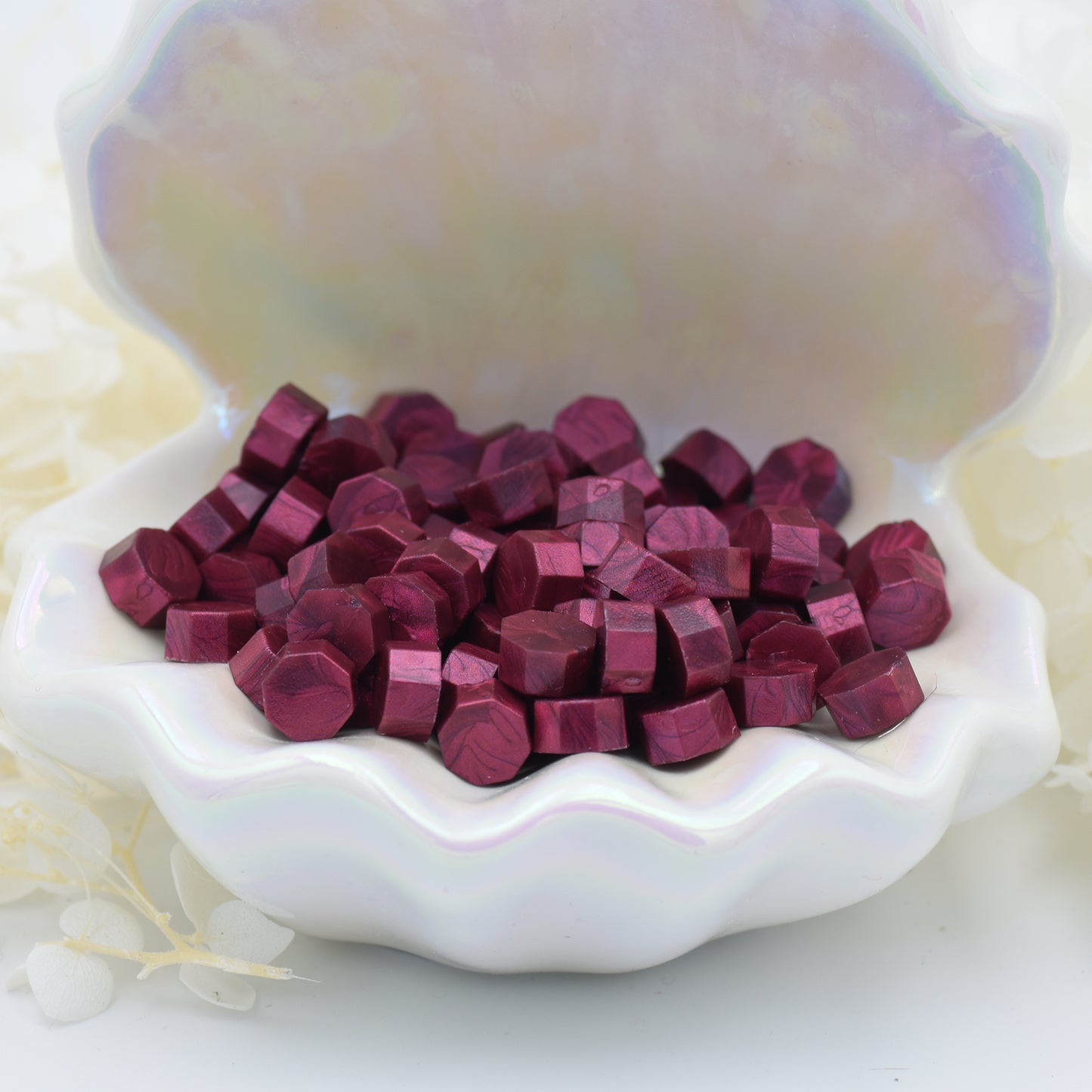 L34 Burgundy Velvet Wax Seal Beads – Deep Wine Red 30g.