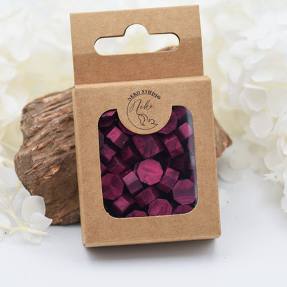 L34 Burgundy Velvet Wax Seal Beads – Deep Wine Red 30g.