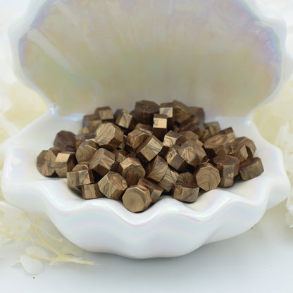 L53 Golden Earth Wax Seal Beads – Warm Metallic Bronze-Brown 30g.