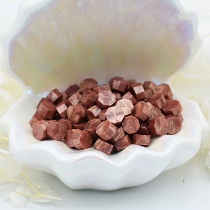 L55 Rosy Bronze Wax Seal Beads – Warm Rose-Copper 30g.