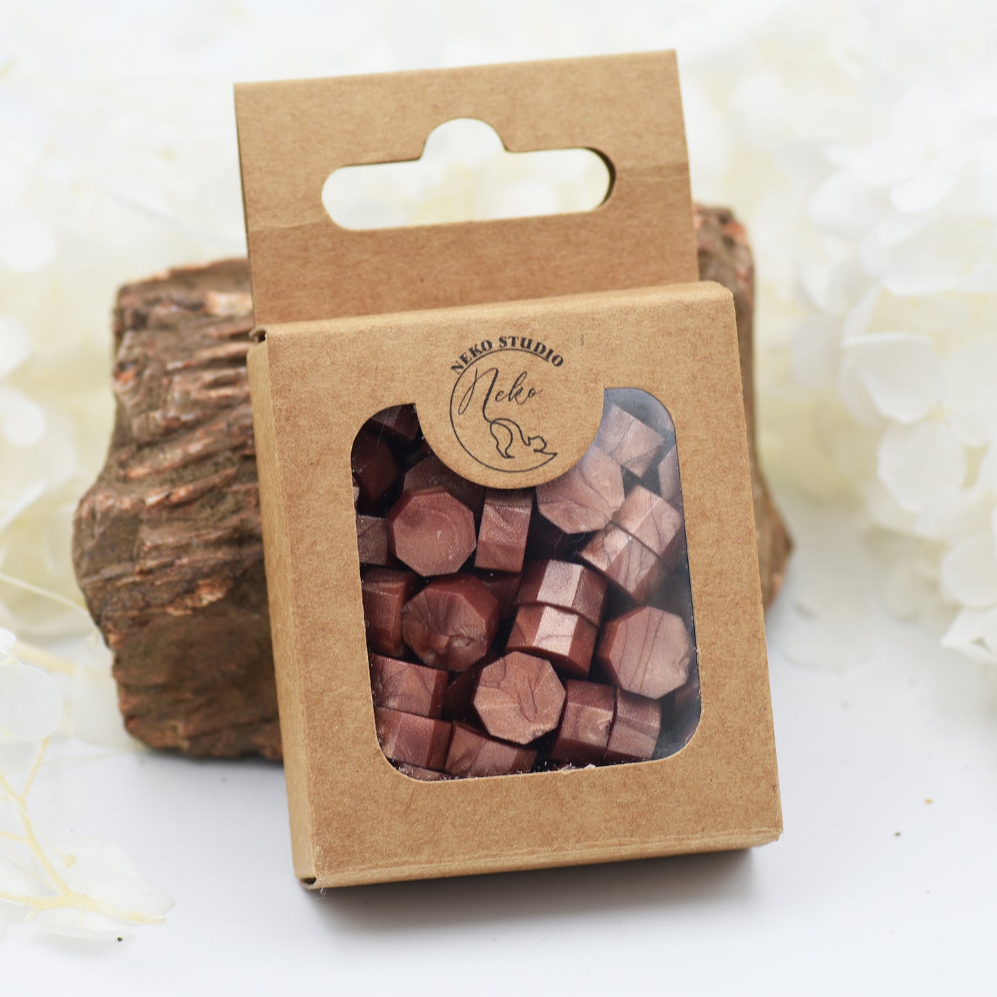 L55 Rosy Bronze Wax Seal Beads – Warm Rose-Copper 30g.