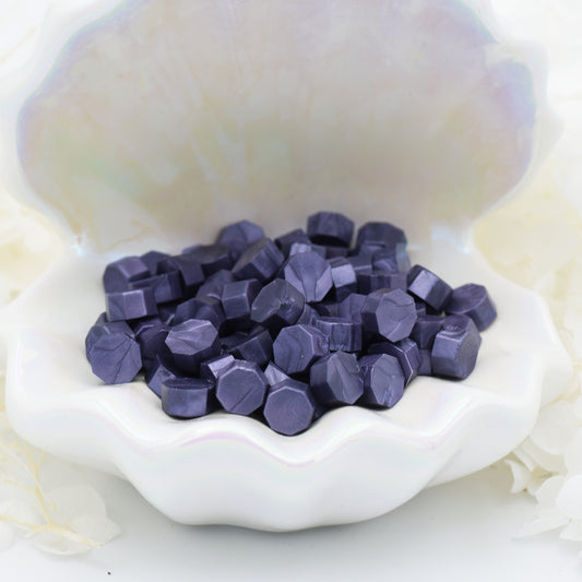 L66 Obsidian Plum Wax Seal Beads – Deep Plum Purple