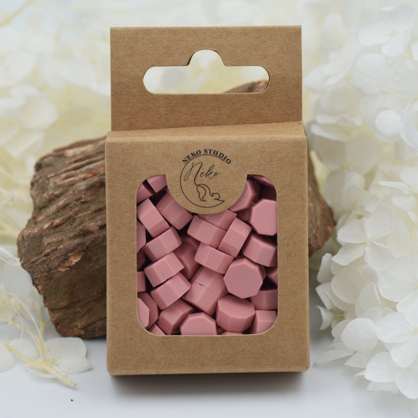 L67 Blush Clay Wax Seal Beads – Soft Muted Pink with Warm Clay 30g.