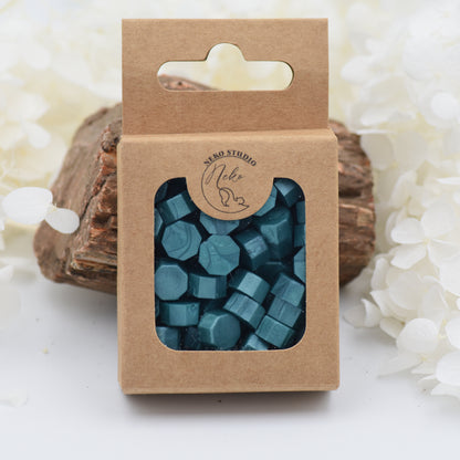 L78 Teal Lagoon Wax Seal Beads – Shimmery Deep Teal Blue 30g.
