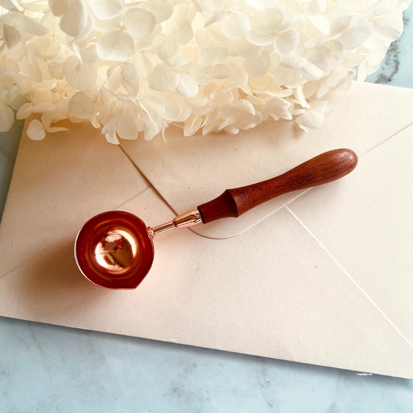 Wax Seal Melting Spoon with Natural Wood Handle