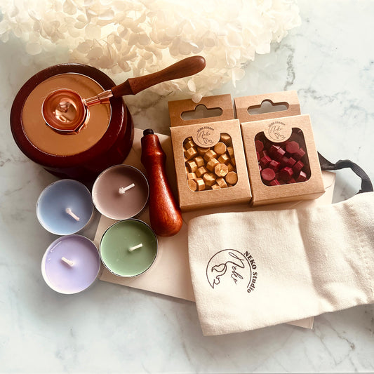 Wax Seal Starter Set C - Natural Wood