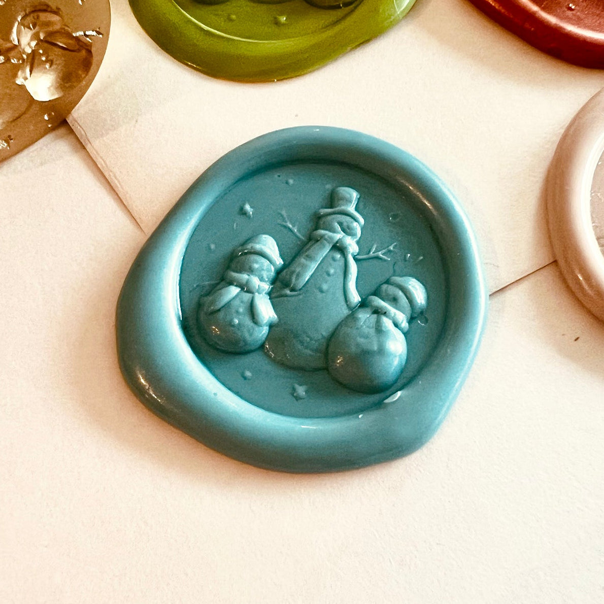 Snowman Family Wax Seal Stamp size 25mm
