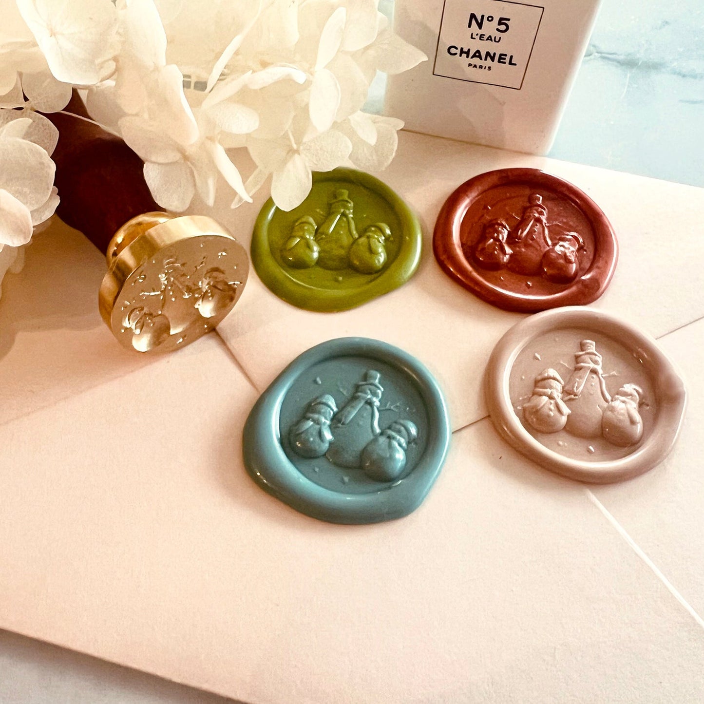 Snowman Family Wax Seal Stamp size 25mm