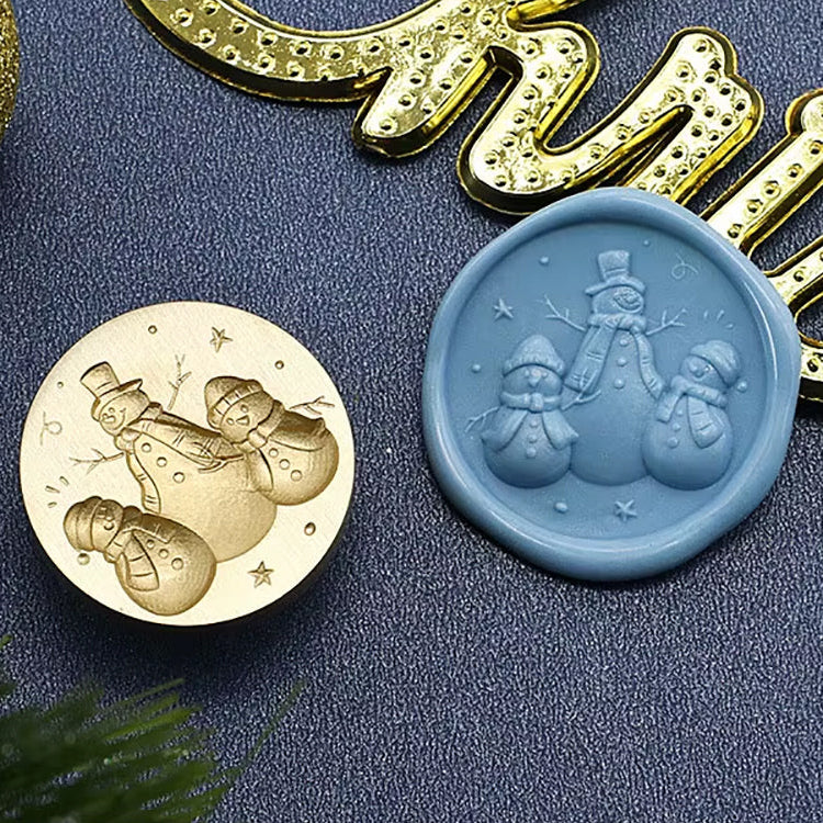 Snowman Family Wax Seal Stamp size 25mm